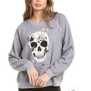 WildFox Moth Skull Sommers Sweater Sweatshirt Size L